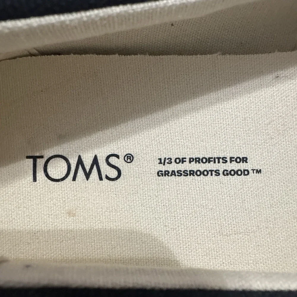 TOMS Alpargata Platform Shoes Rainbow Sole Black Canvas Women's Size 7